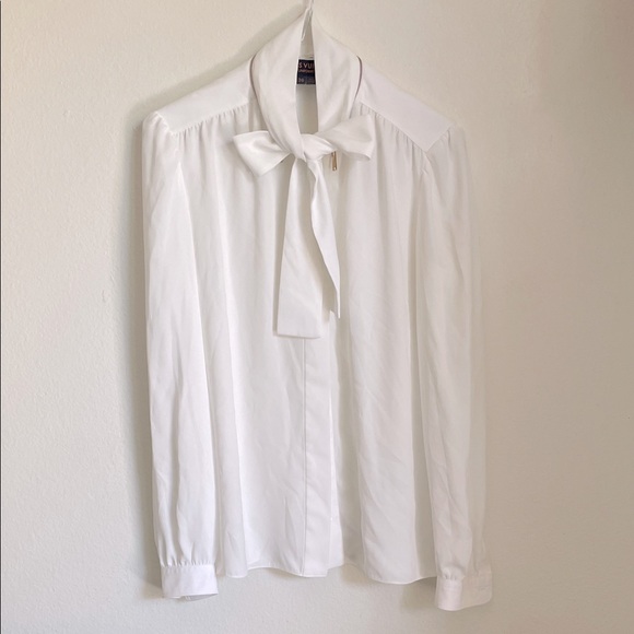 Louis VuittonUniforms Classic White Blouse with Bow